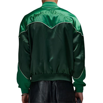 CRIMINAL DAMAGE WESTERN SATIN BOMBER Emerald