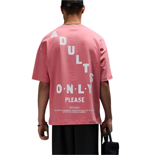 CRIMINAL DAMAGE ADULTS ONLY T-SHIRT Coral