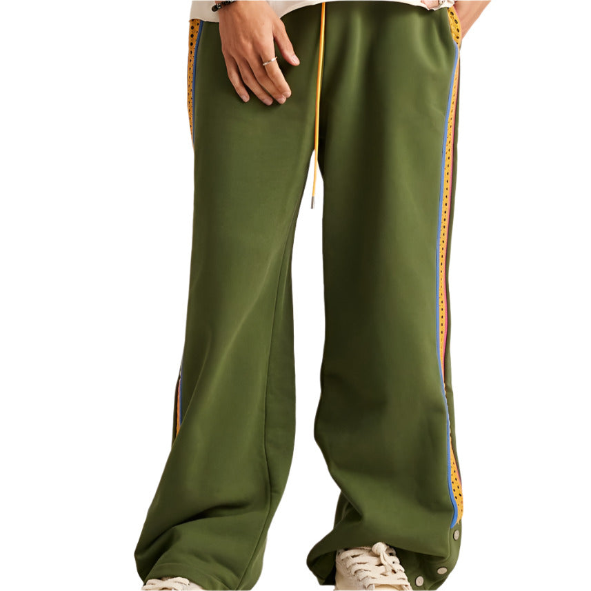 Diet Starts Monday Crochet Panel Pant-Green