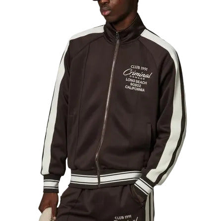 CRIMINAL DAMAGE PIN TUCK TRACK TOP CHOCOLATE OFF WHITE