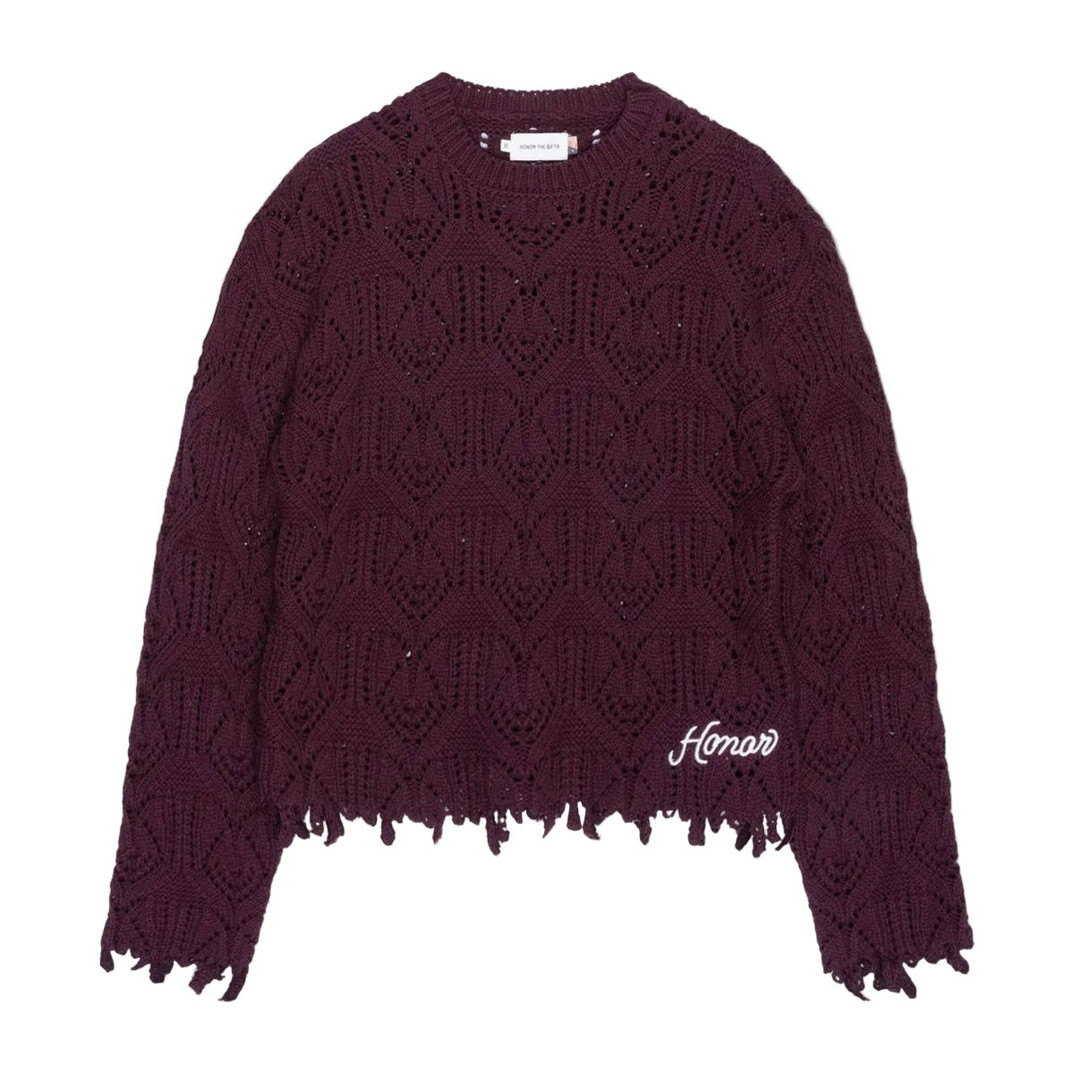 HONOR THE GIFT D-HOLIDAY CABLE SWEATER BERRY
