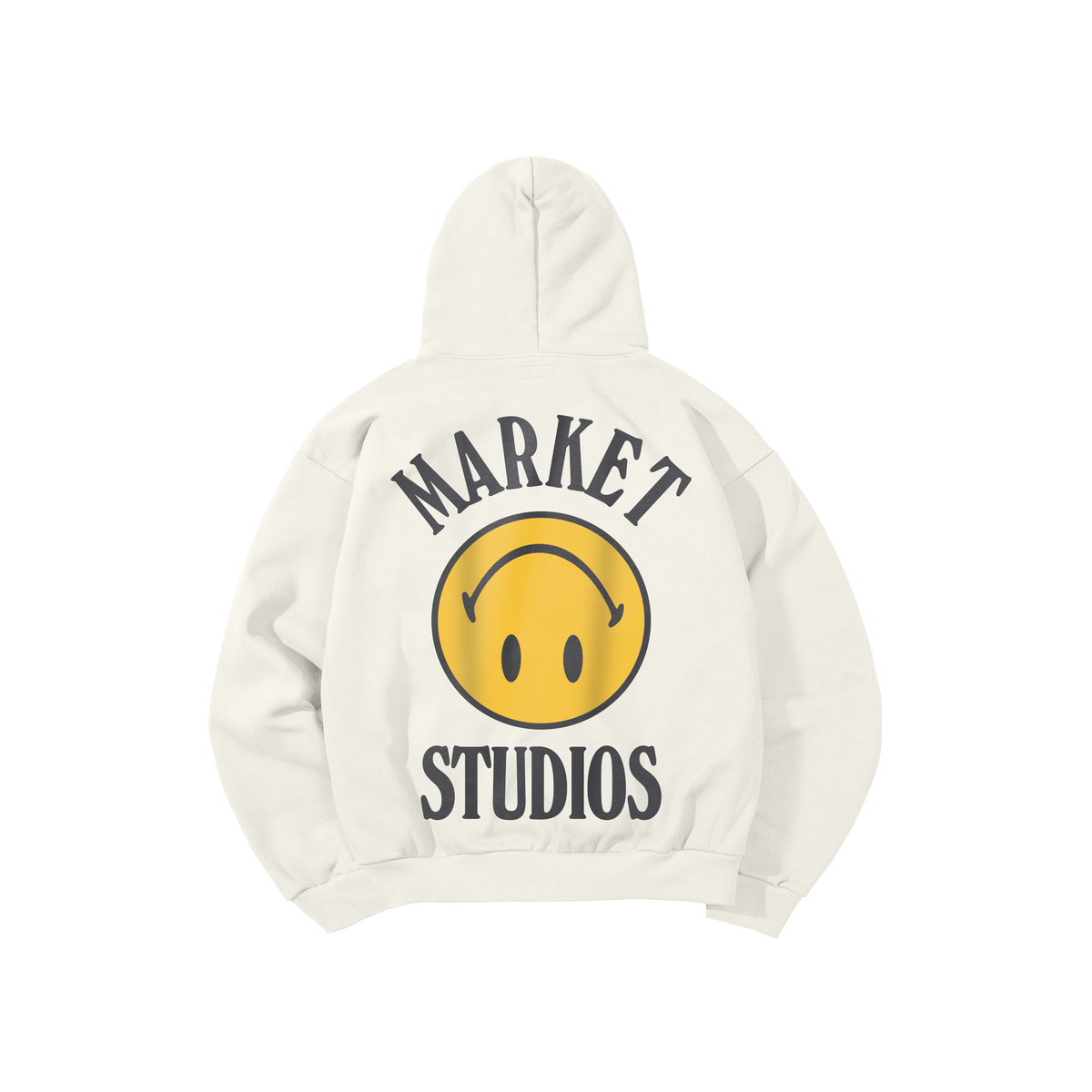 MARKET Smiley Upside Down lockup Hoodie Unbleached Cotton