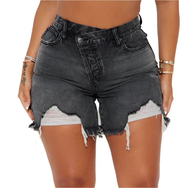 jone(s) Women Lookin at Me Denim Shorts - Grey