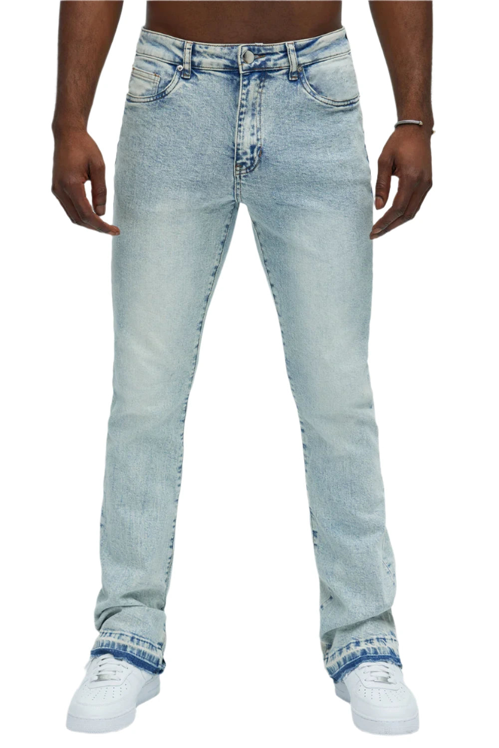 jone(s) Menace Slim Stacked Flare Jeans - Medium Wash