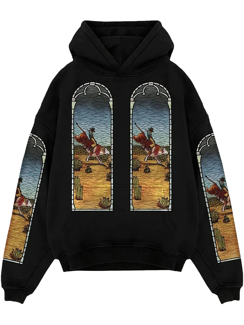 Who Decides War x EST Gee Stained Glass "BLACK" hoodie Medium