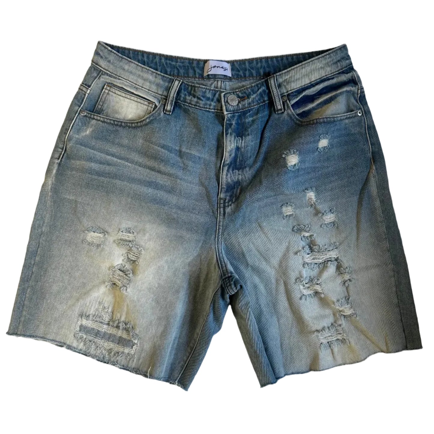 jone(s) Baggy Rip & Tear Denim Short Blue