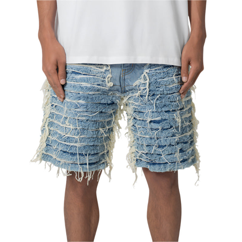jone(s) Layered Fray Denim Shorts