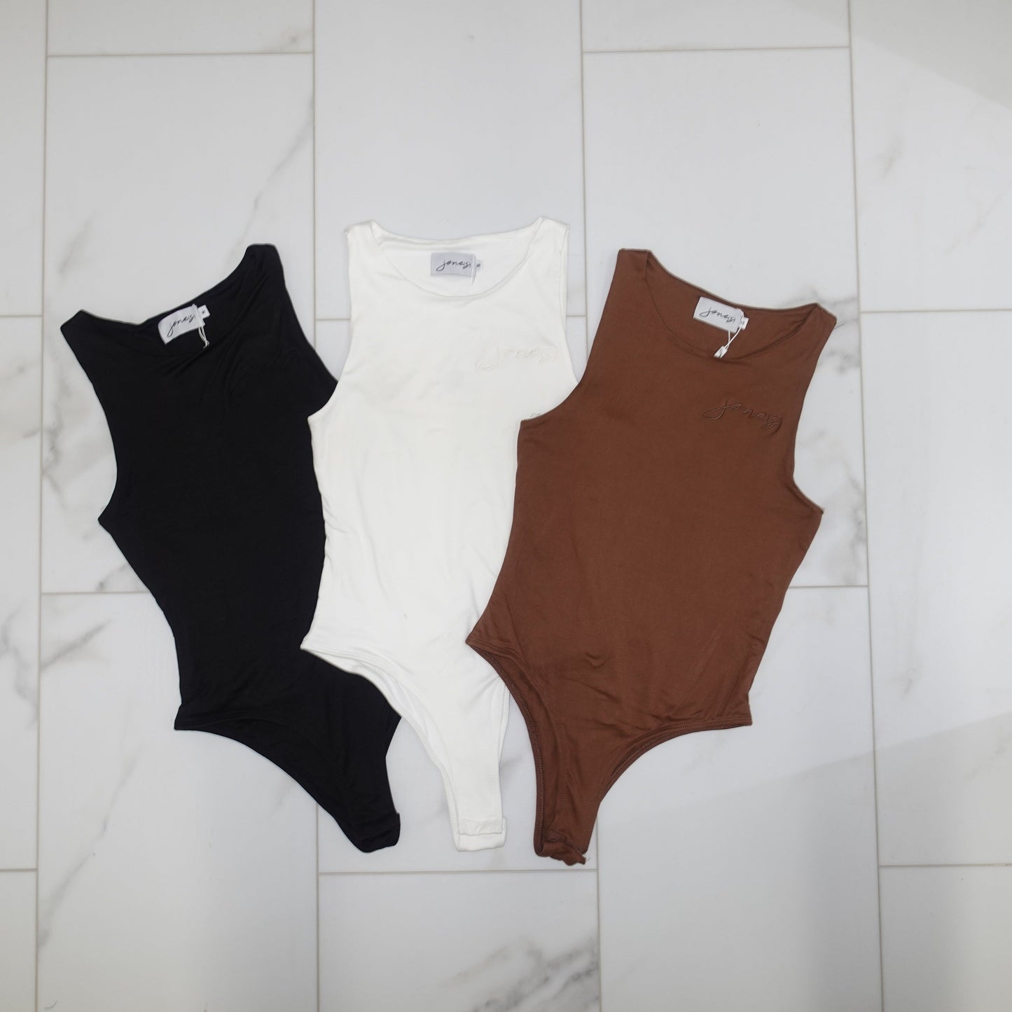 jone(s) Women's Sleeveless Bodysuit with Logo Black