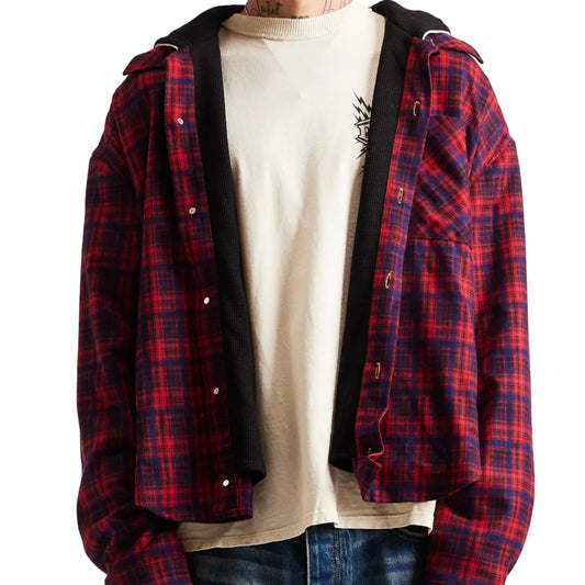 DIET STARTS MONDAY Eagle Hooded Flannel Red
