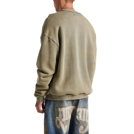 DIET STARTS MONDAY Jumbo Crewneck Sweatshirt Olive