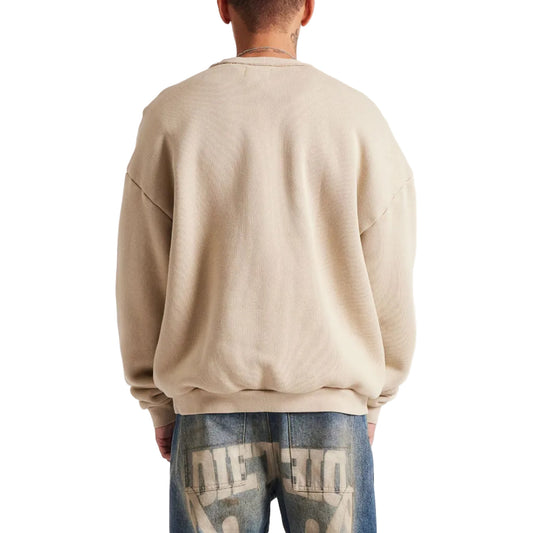 DIET STARTS MONDAY Jumbo Crewneck Sweatshirt Taupe