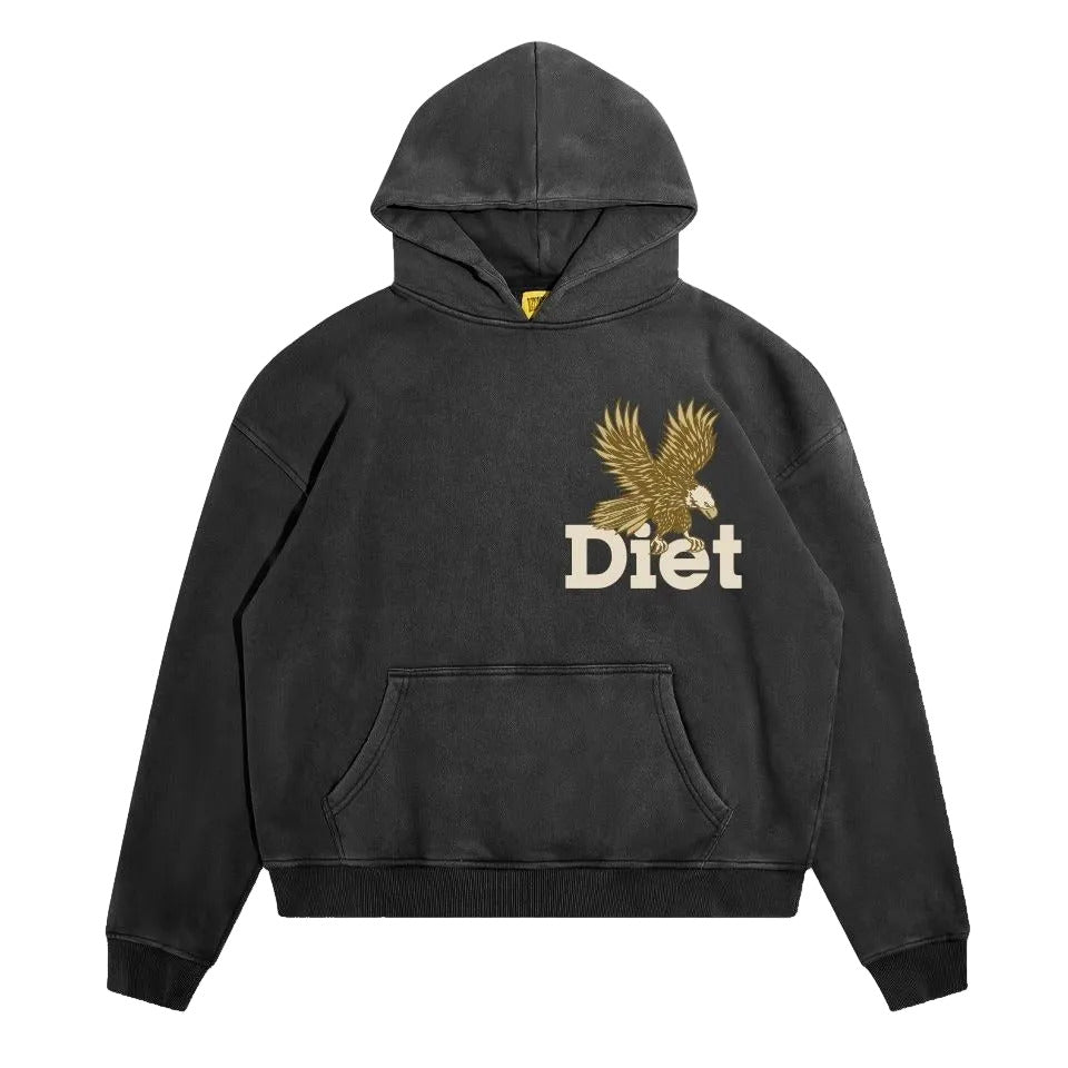 DIET STARTS MONDAY Winged Eagle Hoodie Vintage Black