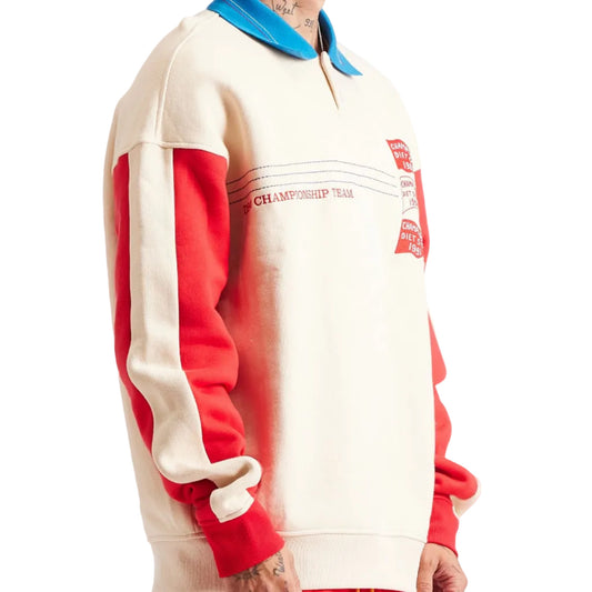 DIET STARTS MONDAY Champion Sport Pullover Antique White & Red