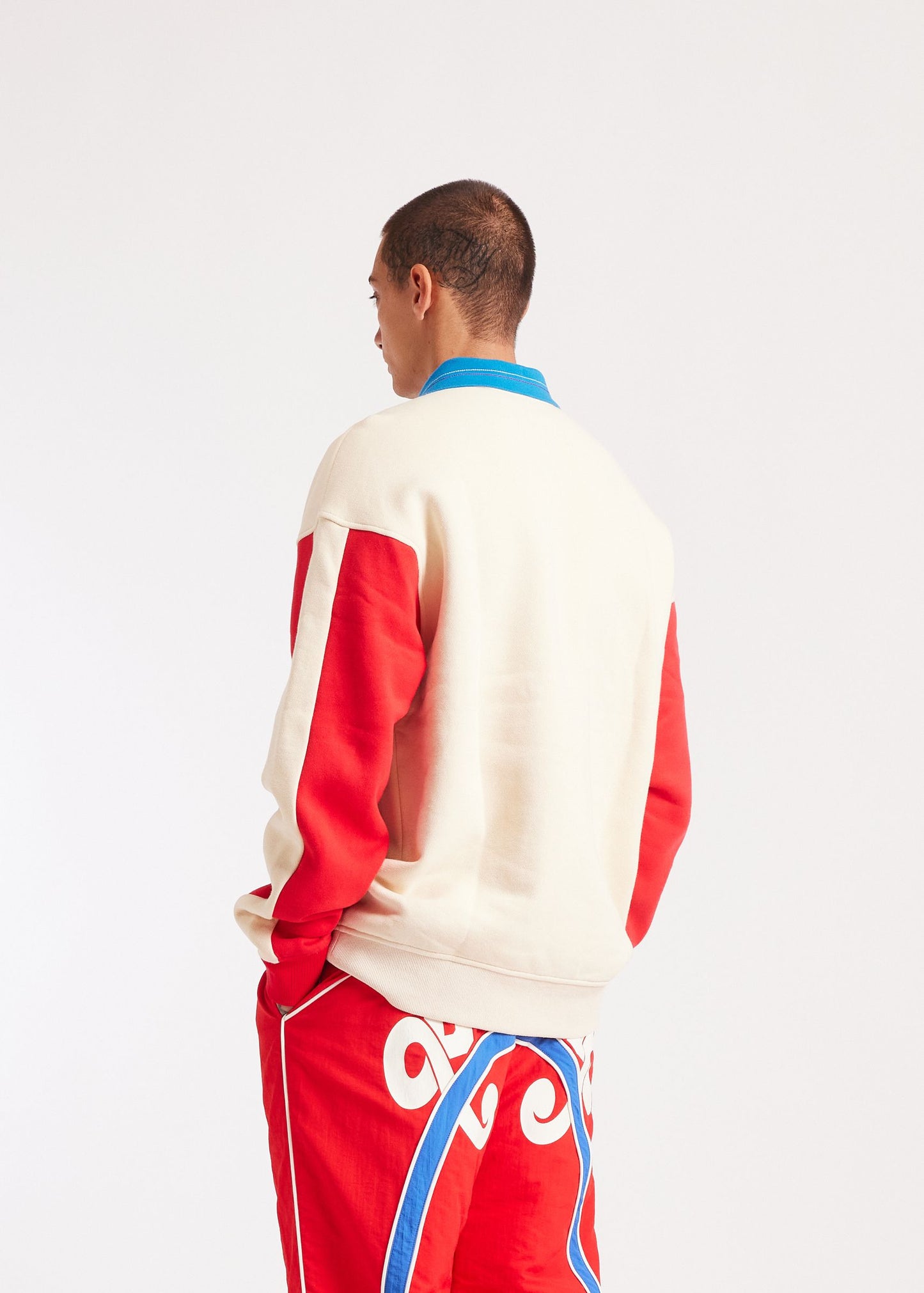 DIET STARTS MONDAY Champion Sport Pullover Antique White & Red