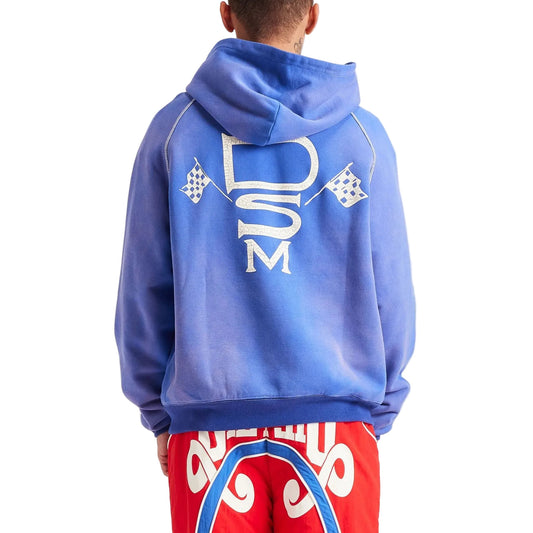 DIET STARTS MONDAY Contrast Stitch Hoodie Washed Blue