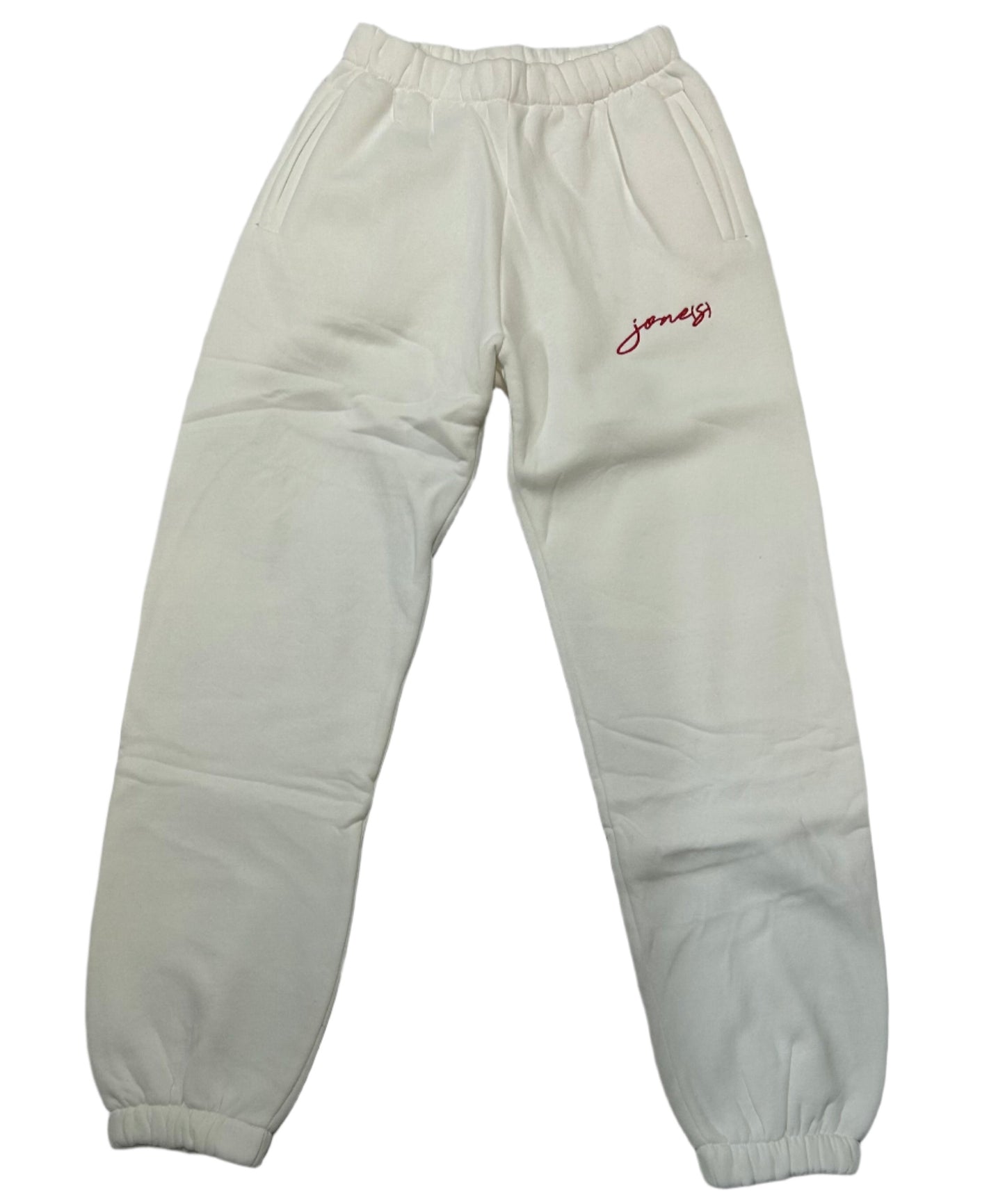 jone(s) Women's The Template Sweatpants White w/ Red Stitch