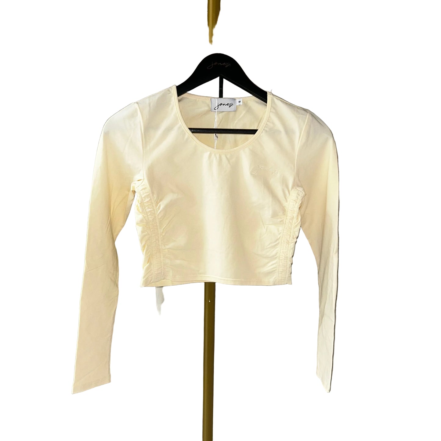 jone(s) Women's Crop Cinched Long Sleeve Tee Cream