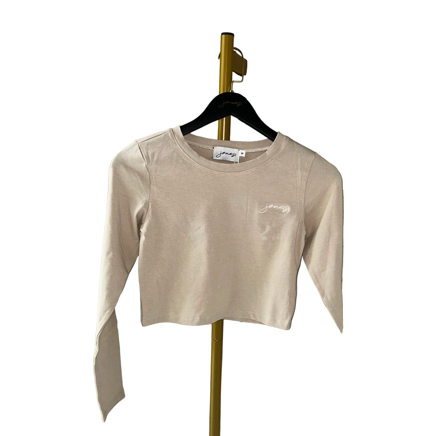 jone(s) Women's Crop Long Sleeve Tee Beige