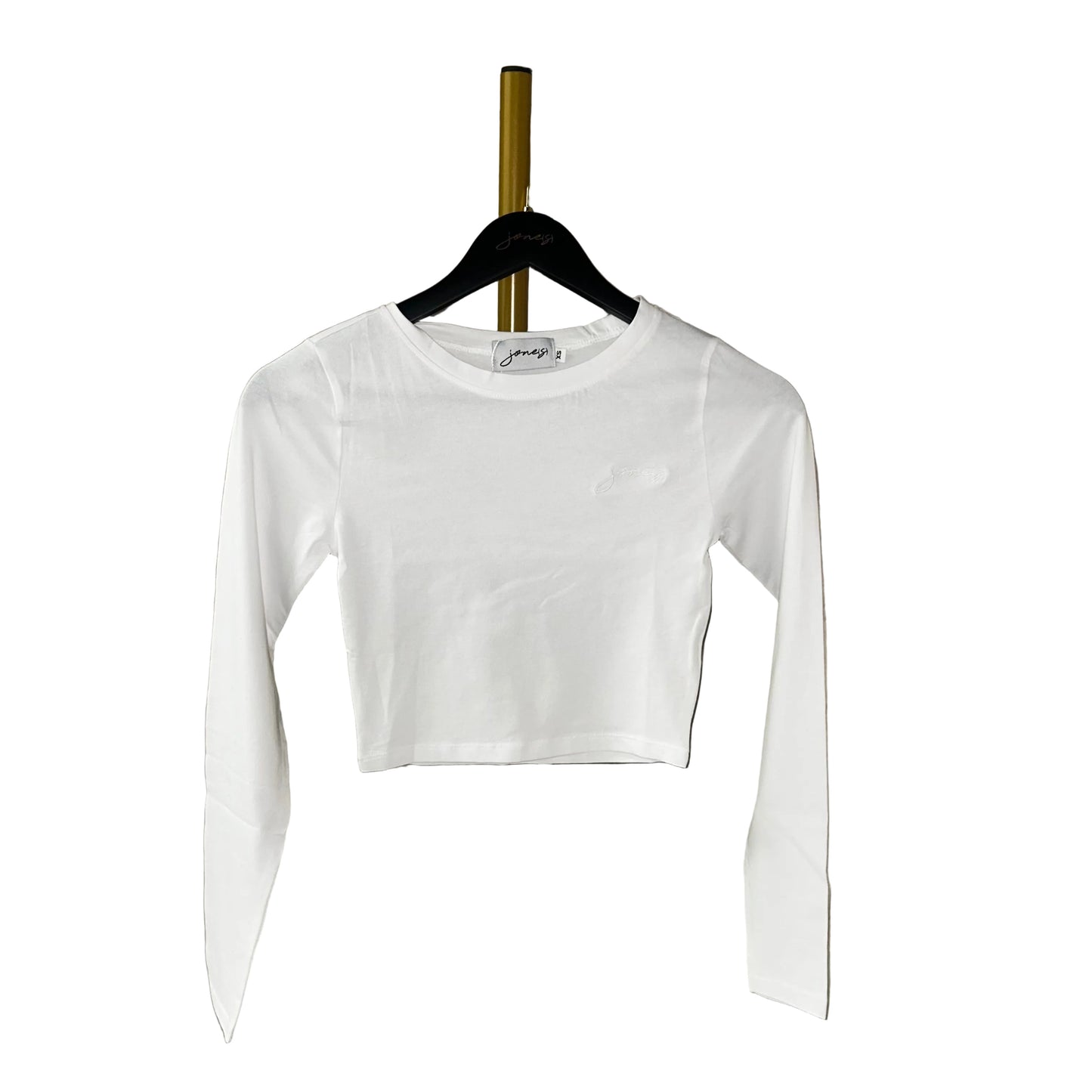 jone(s) Women's Crop Long Sleeve Tee White