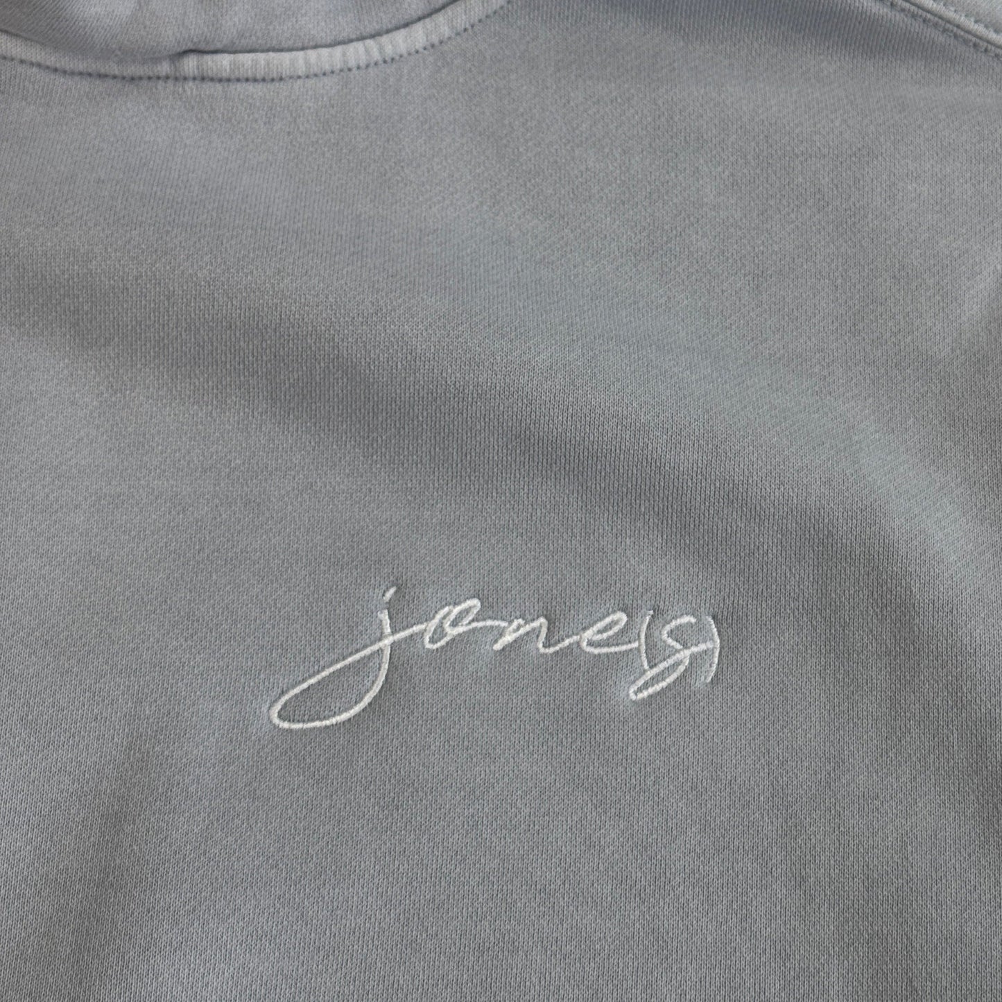jone(s) Faded Boxy Logo Fleece Hoody Powder Blue