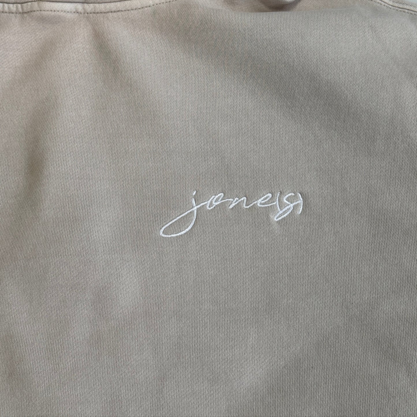 jone(s) Faded Boxy Logo Fleece Hoody Vanilla