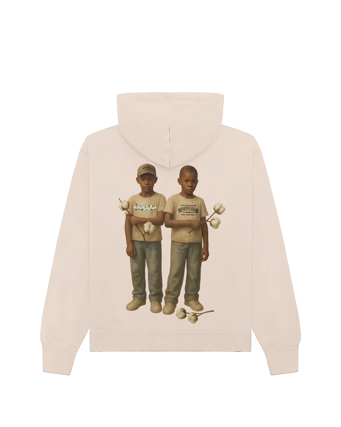 jone(s) White Gold Cotton Goods Pink Hoody