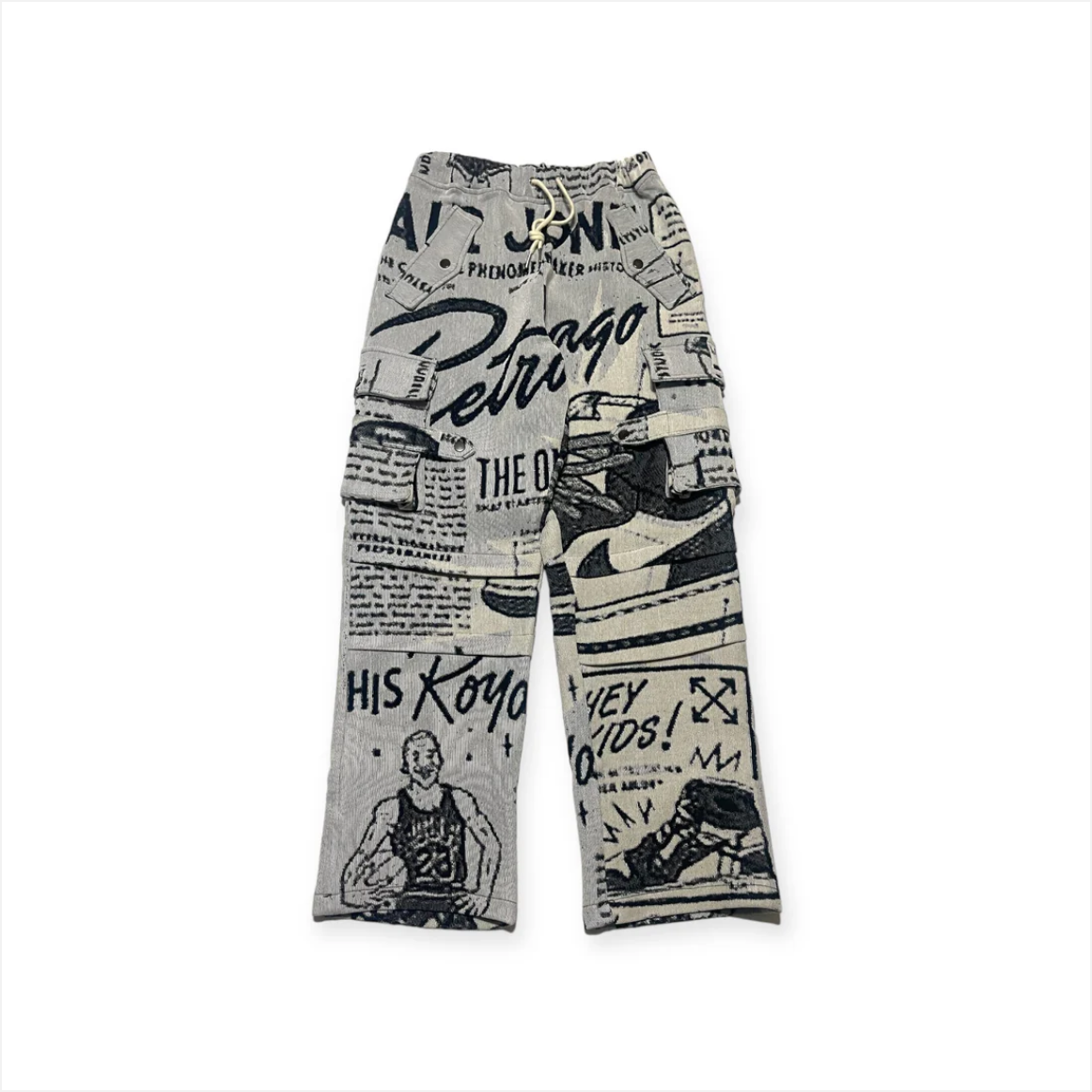 MARQ THE LABEL RETRO SNEAKER CARGO TAPESTRY PANTS