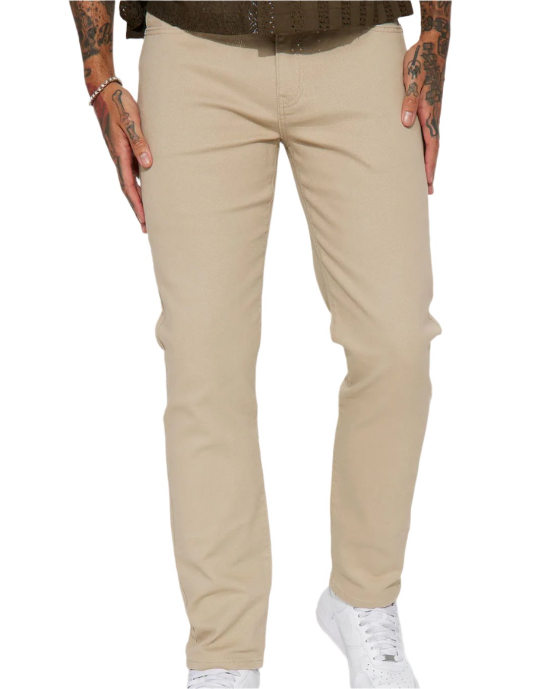 jone(s) Straight Taper Jeans - Khaki