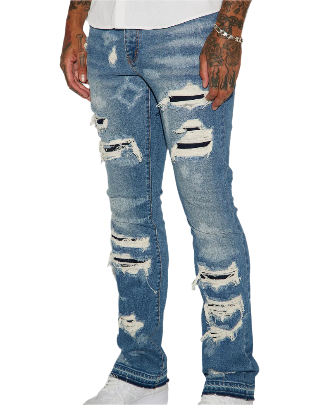 jone(s) On Lock Stacked Skinny Flared Jeans - Medium Wash