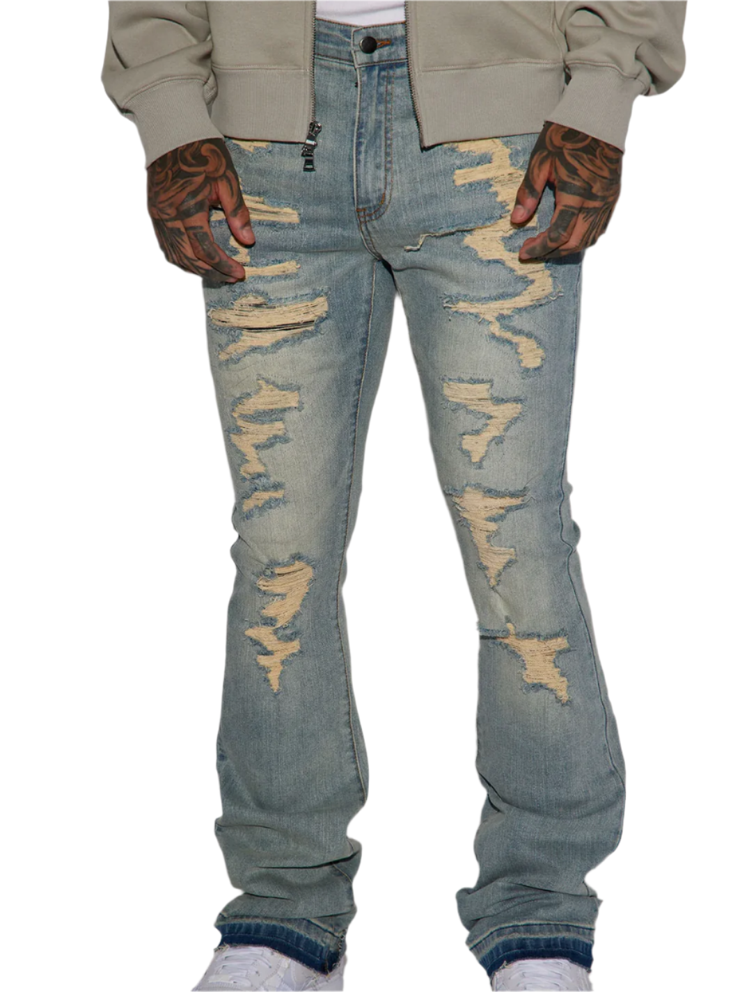 jone(s) On Sight Stacked Skinny Flare Jeans - Vintage Wash