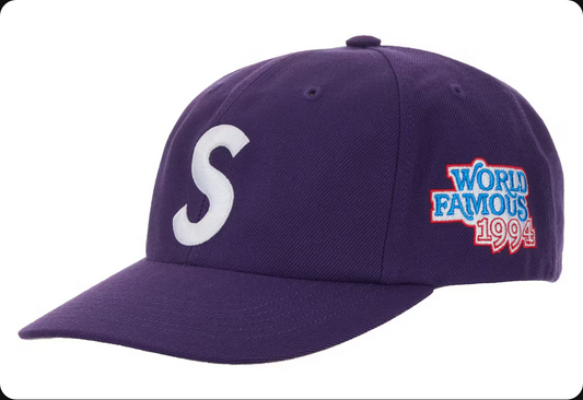 Supreme World Famous S Logo 6 Panel Cap