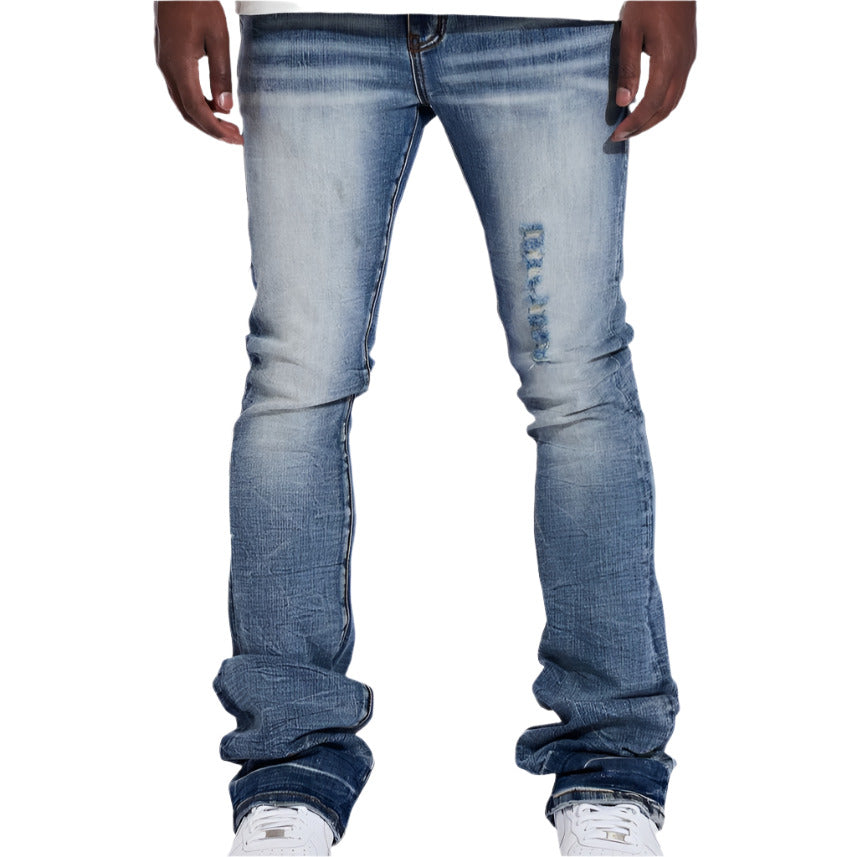 CRYSP DENIM ARCH FLARE ACID WASH