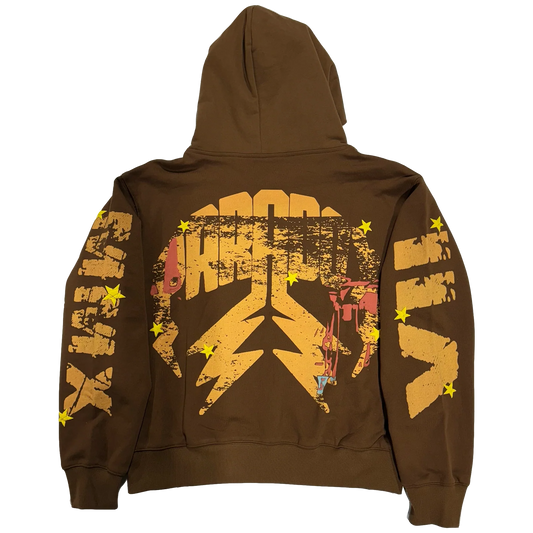 PARADOX IT'S TOO CROWDED ARC LOGO HOODY BROWN