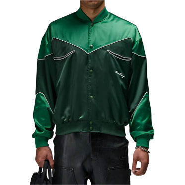 CRIMINAL DAMAGE WESTERN SATIN BOMBER Emerald