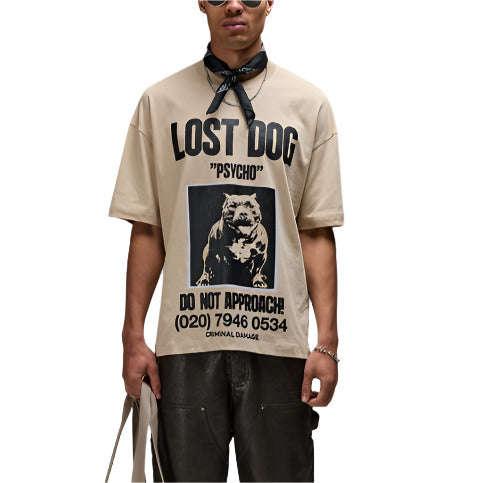 CRIMINAL DAMAGE LOST DOG T-SHIRT STONE