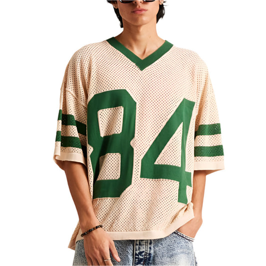 Diet Starts Monday Knitted Mesh Jersey-Cream/Green