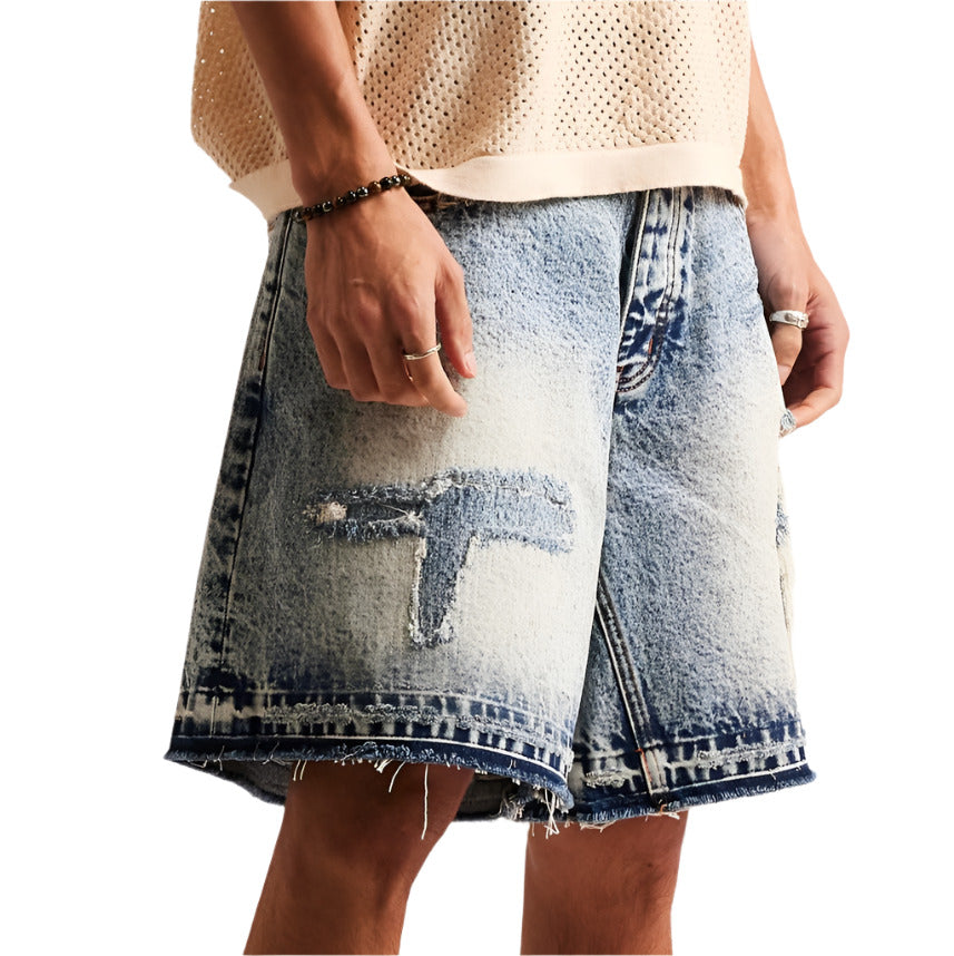 Diet Starts Monday Repair Denim Short-Indigo