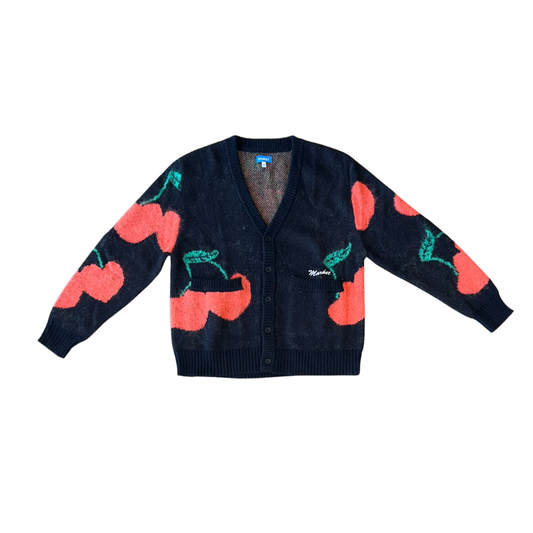 MARKET Double Cherries Cardigan - Pirate Black