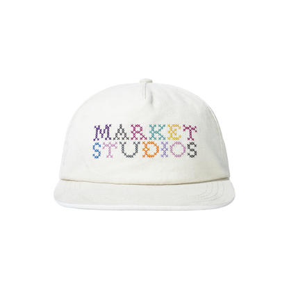 MARKET Needlepoint 5-Panel Hat Unbleached Cotton
