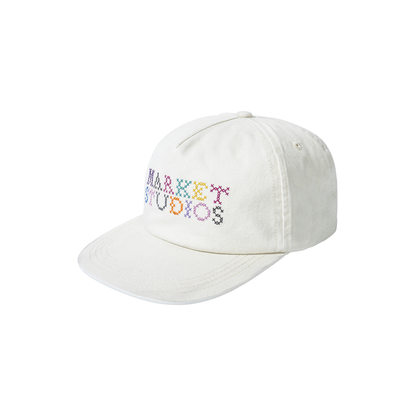 MARKET Needlepoint 5-Panel Hat Unbleached Cotton