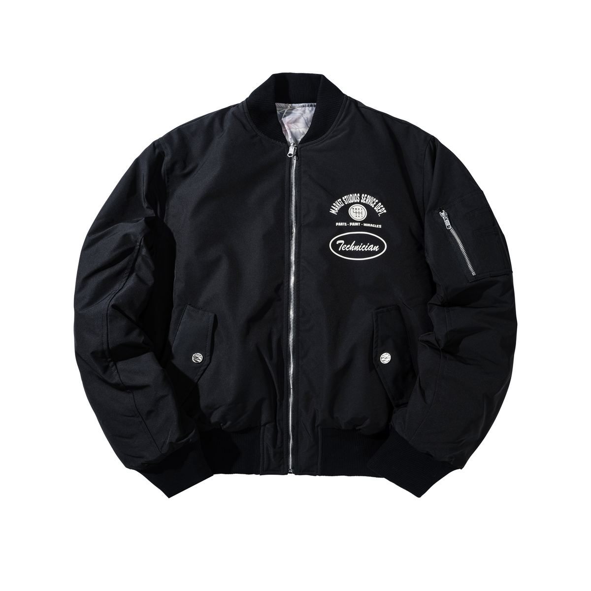 MARKET Handyman Reversible Bomber Jacket - Pirate Black / Wood Camo