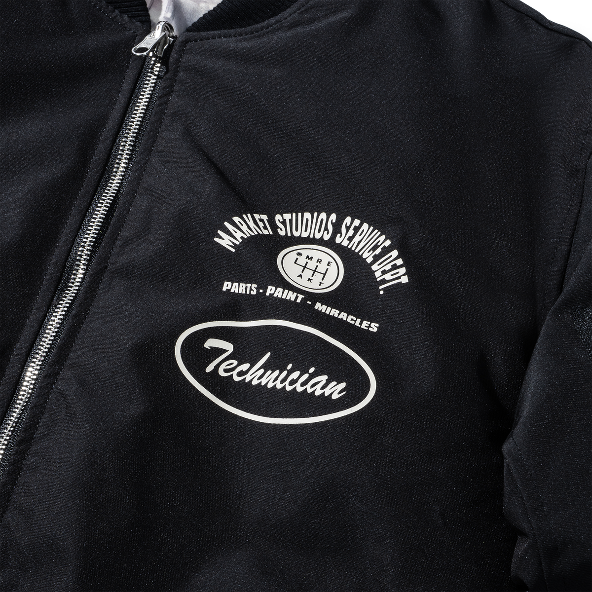 MARKET Handyman Reversible Bomber Jacket - Pirate Black / Wood Camo