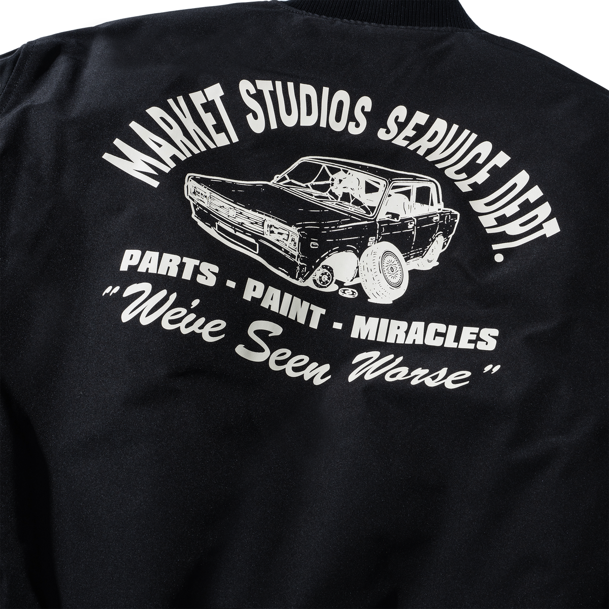 MARKET Handyman Reversible Bomber Jacket - Pirate Black / Wood Camo