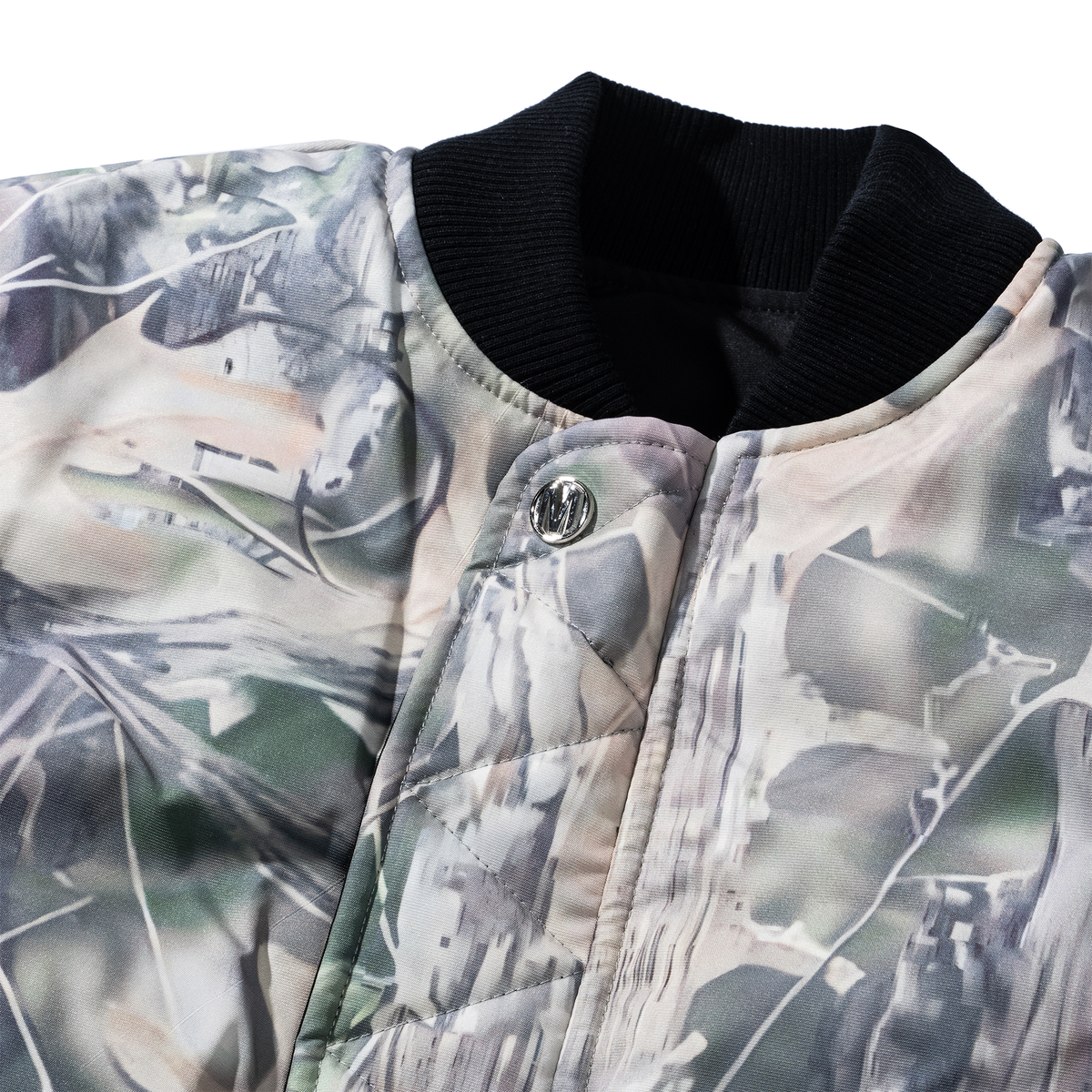 MARKET Handyman Reversible Bomber Jacket - Pirate Black / Wood Camo