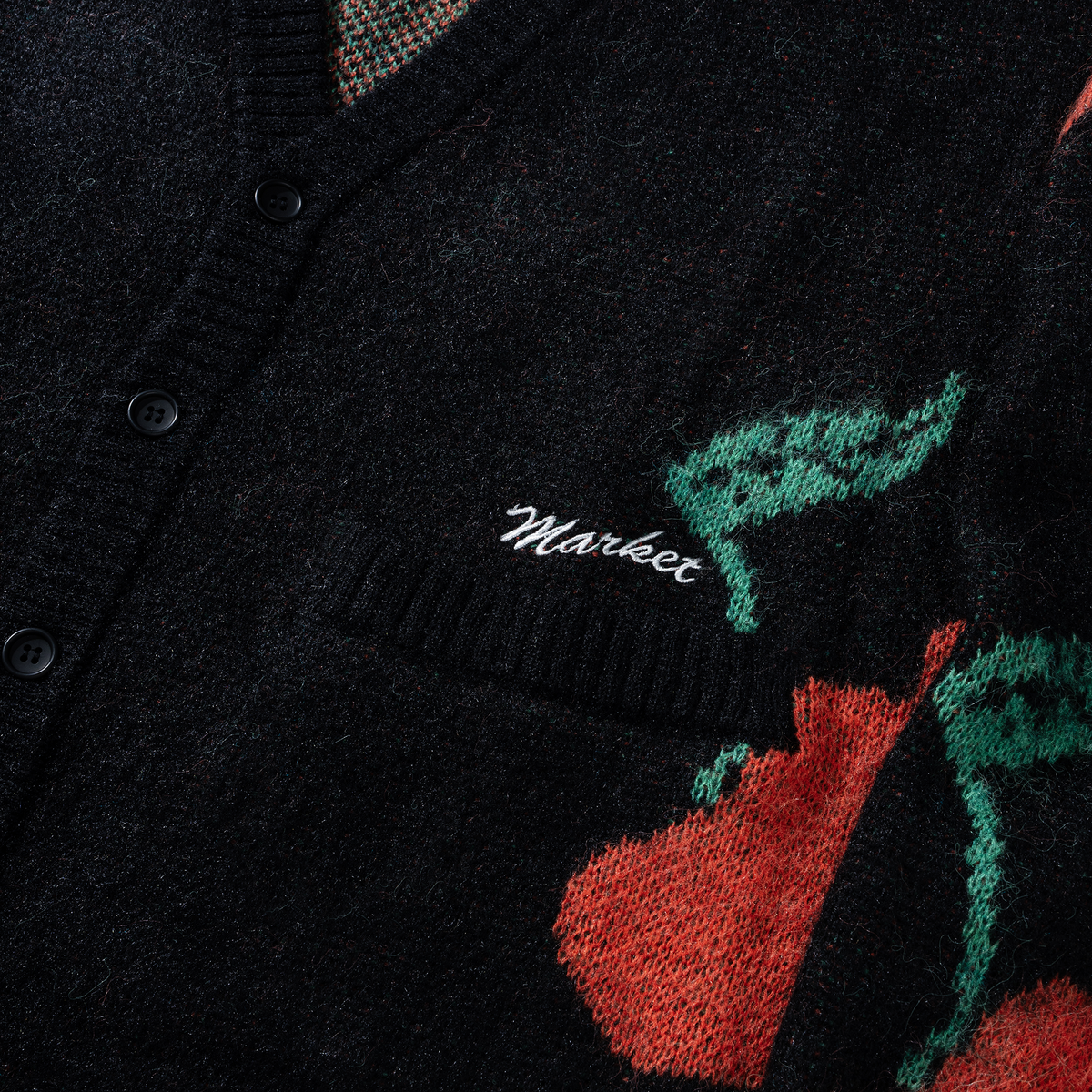 MARKET Double Cherries Cardigan - Pirate Black