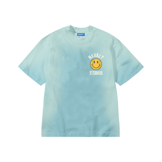 MARKET Smiley Upside Down Lockup T-Shirt Retro Blue