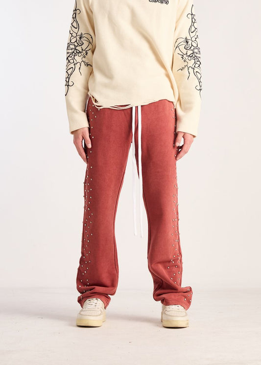 Embellish Ice Lounge Pants Burgundy