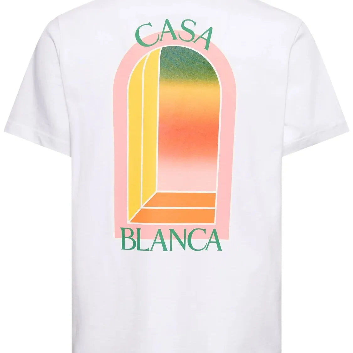 CASABLANCA Gradient L'Arche printed cotton tshirt White