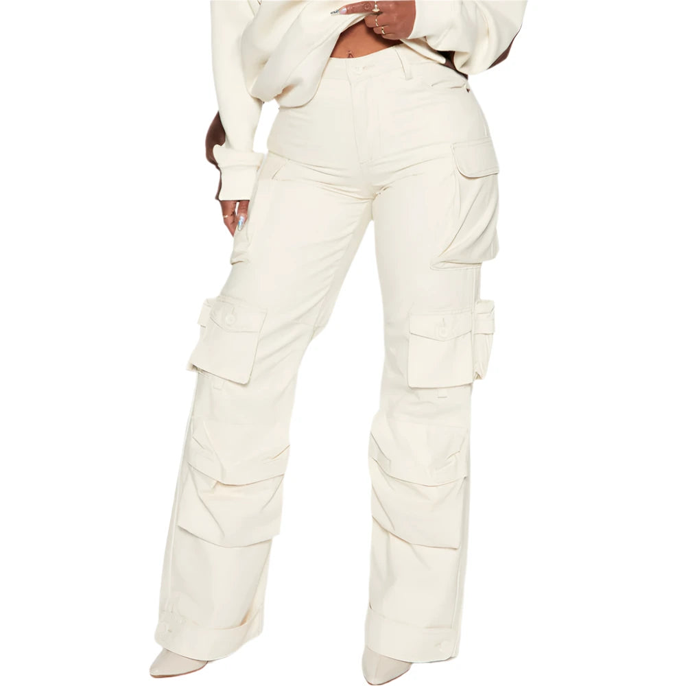 jone(s) Cream Wide Leg Cargo Pant