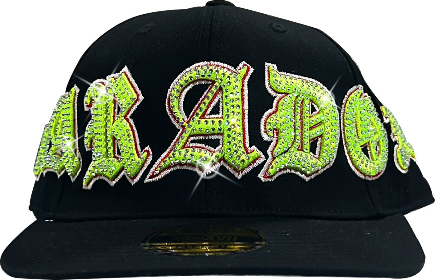 Paradox Old Varsity Rhinestone Fitted Hat Black